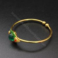 ราคา กำไลบ่วงพญานาคฝั่งพลอย ขนาดฟรีไซส์ ชุบทองคำ 24k เนื้อทองเหลืองแท้ กำไลพญานาค พญานาคบ่วง (19456260165)