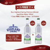 ราคา ซื้อ 1 แถม 1 Highland Spring Sparkling Mineral Water 330ml x 24 Glass Bottles (21542212447)