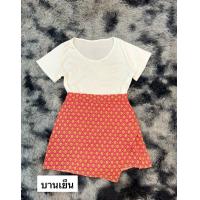 ราคา NT719 เซ็ทผ้าถุงสงกรานต์2ชิ้นเสื้อยืด กางเกงกระโปรงผ้าถุง สาวอวบ (21508605281)