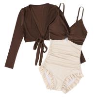 ราคา ชุดว่ายน้ำวันพีชแขนยาว คอลึกตัววี สีทูโทน มีเสื้อคลุมผูกข้าง มีสองสีสีน้ำตาล และสีเขียว 2ชิ้น 2413 (21459242828)