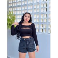 ราคา เสื้อสาวอวบ แขนยาวโชว์อก ผ้าเรย่อน (19761594071)