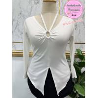 ราคา เสื้อสาวอวบร้านแป้งแฟชั่น เสื้อรุ่นแขนยาวแต่งอกวงกลมรูดอก38 46 ยาว26นิ้ว รอบแขน13 20นิ้ว ผ้าร่องยืด (17298749412)