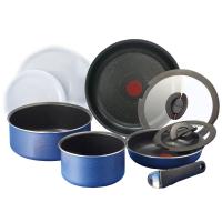 ราคา Tefal Ingenio Platinum กระทะทอด 9 ชิ้น เตาอบเครื่องล้างจานปลอดภัยไม่มี PFOA สีฟ้า (6480434080)