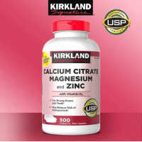 ราคา Kirkland Signature Calcium Citrate Magnesium and Zinc With Vitamin D3 500 เม็ด อาลีสุขภาพ (21568857193)