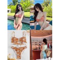 ราคา พร้อมส่งที่ไทย Zinnia Set ทูพีชสีส้มลายดอก ชุดไปทะเล ชุดว่ายน้ำ (21524464713)