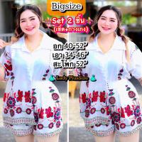 ราคา ? ? ? ? ? ? ? ? ชุดเซ็ทไซส์ใหญ่ เซ็ทเชิ้ตขาสั้นคนอ้วน ลายช้างไทย สไตล์Hot Set2ชิ้น เสื้อ กางเกง แฟชั่นสาวอวบอ้วนอก40 52 งานกระแส (21481811130)