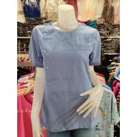 ราคา เสื้อสาธารณสุขผู้หญิง คอปก คอกลม แบบไม่ปักตรา สีฟ้าริ้ว เสื้อสาธารณสุข เสื้ออนามัย เสื้อกาวน์ (4408866129)