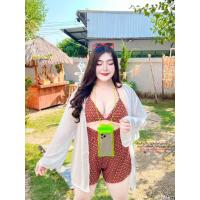 ราคา สาวอวบ ชุดเซ็ตสาวอวบ เซ็ต บิกินี กางเกงขาสั้น เล่นน้ำ สงกานต์ ลายไทย อก 38 40 42 44 46 ฟรีไซต์ ได้ถึง 50 (21498187911)