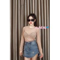 ราคา บอดี้สูทซีทรูสุดหรูคอกลมแขนยาว (19454600442)