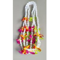 ราคา พวงมาลัยคล้องคอ 5 พวง ทำจากดอกรักพลาสติกกับ ดอกลีลาวดี ผ้า คละสี (21304339421)