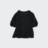 ราคา UNIQLO เสื้อเบลาส์ คอวี แขนสั้น RAYON LAWN V NECK SHORT SLEEVE BLOUSE (21378112361)