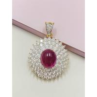 ราคา C067 จี้ไหมทองทรงกลม จี้เพชร งาน CZ แท้ (21337995319)