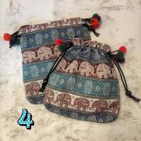 ราคา กระเป๋าสายสะพายเชือกดำ ผ้าฝ้ายพื้นเมืองลายช้าง งานหูรูดปิดปากกระเป๋า แต่งพู่ปอม (12552641396)