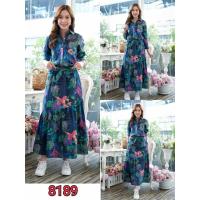 ราคา แมกซี่เดรสยีนส์ 8189 ชุดยีนส์ยาว ชุดติดกัน พิมพ์ลายดอกไม้สีสันสดใสแบบสวยมาก ขนาด Free size รอบอก 40 (20512977403)