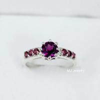 ราคา แหวนพลอยโกเมน Red Garnet ตัวแหวนเงินแท้ 92 5 รับประกันพลอยแท้ 100 จิวเวลรี่พลอยแท้จากจันทบุรี (20471884014)
