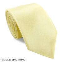 ราคา เนคไทผ้าไหมเทียมสีเหลือง สีทอง สีเหลืองพาสเทล ผ้ามันเงา By Vanzon Singthong (16296632873)