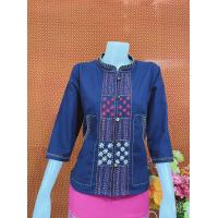 ราคา หม้อฮ่อมฟอก แขนสามส่วน ปักลาย ผ้าเนื้อนิ่ม สีไม่ตกง่าย (16342760773)