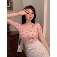 ราคา Queen พร้อมส่ง เสื้อยืด คอกลมแขนสั้น เสื้อฟรีไซส์ ลายพีช ผ้าลื่น ใส่สบาย 9909 (20045651003)