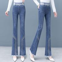 ราคา กางเกงขาม้าเอวยางยืดเพิ่มความหนาแบบใหม่ใส่ในฤดูใบไม้ร่วงและฤดูหนาวกางเกงขายาวผ้ายืดใส่แล้วดูผอมเพรียวกางเกงขากระดิ่งชายรุ่ยกางเกงยีนส์ผู้หญิงลายดอกบุขนกำมะหยี่ (20562964079)