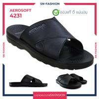ราคา รองเท้า แอโร่ซอฟท์ Aerosoft 4231 แตะ สวม ลำลอง สบาย ดำ (13673899041)