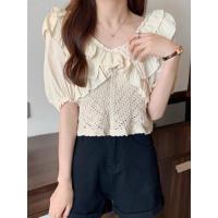 ราคา CC47 เสื้อผ้าลูกไม้แฟชั่นเกาหลีสินค้าพร้อมส่ง อก38 ความยาว17นิ้ว (10461543383)