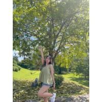 ราคา Alice เสื้อสายเดี่ยวคอวีผูกโบว์ชายระบายผ้าฝ้าย (21190043755)