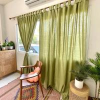 ราคา ผ้าม่านผ้าฝ้ายสีเขียว ผ้าม่านประตู ผ้าม่านหน้าต่าง MSหู ผ้าม่านมินิมอล (21537607757)