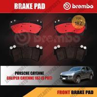 ราคา Brembo ผ้าเบรค PORSCHE CAYENNE 2003 2010 ผ้าเบรค คาเยนน์ ปั๊ม 17Z 18Z 6 pot คู่หน้า คู่หลัง (19892050038)