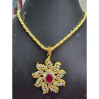 ราคา สร้อยคอ4บาทยาว24นิ้วพร้อมจี้ทับทิมไข่10 14ซมเป็นกังหันลมชุบทอง (18371748131)