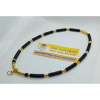 ราคา สร้อยกะลาดำเชือกร่มหัวขุนทองเลเซอร์ คั่นเม็ดทองเรเซอร์ ความยาว20นิ้ว (6483624551)