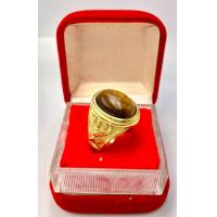 ราคา แหวนทอง 18K พลอยตาเสือ ด้านข้างพญาครุฑ เป็นอัญมณีแห่งการปกป้อง (21528820796)