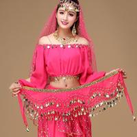 ราคา ชุดเต้นรำอินเดียแบบใหม่สายรัดเอวผ้าคาดเอวสำหรับฝึกระบำหน้าท้องชุดเต้นในลานกลางแจ้งชุดการแสดงผ้ารัดสะโพกขอบทอง (20120997584)