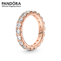 ราคา Pandora 14k Rose gold plated ring with clear cubic zirconia (16555617582)