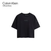 ราคา CALVIN KLEIN เสื้อยืดแขนสั้นผู้หญิง Cropped Gym T Shirt ทรง Relaxed รุ่น 4WS4K234 001 สีดำ (21448987909)