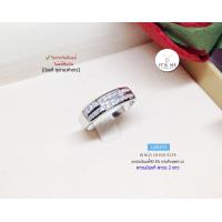 ราคา แหวนเงินแท้92 5 แหวนเพชร cz 2 แถว เพชรสังเคราะห์ ชุบทองคำขาว size 55 64 เรือนเงินแท้ (17447698053)