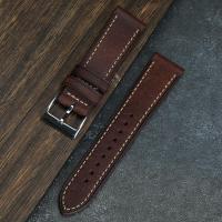 ราคา สายนาฬิกาหนังแท้หนาพิเศษทำด้วยมือสายนาฬิกาวินเทจ18 19 20 22มม เหมาะกับ Seiko Submariner ผู้ชายสีเขียวน้ำตาลส้ม (18115939008)