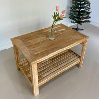 ราคา โต๊ะหัวเตียง โต๊ะวางของ 2ชั้น ไม้สักแท้ (20535656274)