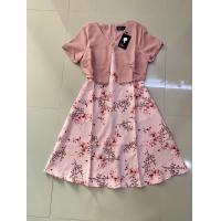 ราคา เดรสทำงาน เดรสป้ายphawi มือ 1 สีชมพู M (21467723519)