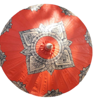 ราคา ร่มเชียงใหม่ ร่มผ้าเคลือบน้ำมัน รัศมี17นิ้ว ลายไทย ลายดอกพุดตาล (12142696737)