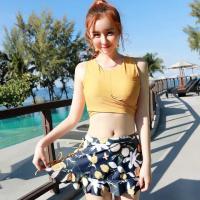 ราคา ชุดว่ายน้ำ ทูพีช แขนยาว กระโปรง ด้านในกางเกงขาสั้น ไม่โป๊ ชุดว่ายน้ำมีกระโปรง 2077 swimsuit (17949429705)