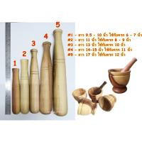 ราคา สากครก สากไม้เนื้อแข็ง สากไม้สำหรับครกดินหรือครกไม้ขนาด 6 12 นิ้ว Pestle Wood เครื่องครัว ห้องครัว (9066296025)