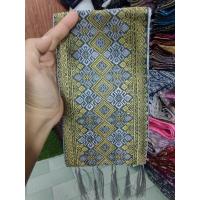 ราคา สไบขิดลาว สไบ ผ้าสไบ อัดกาว ทอลาย ผ้าเบี่ยง ผ้าสไบลาว แบบชายลูกปัดและชายผ้า (21340257451)