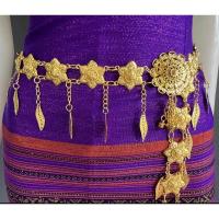 ราคา เข็มขัดสีทองระย้าใบไม้ต่อดอกใส่กับชุดไทยสวยๆ (21395970405)