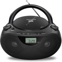 ราคา เครื่องเล่นซีดี Boombox สเตอริโอแบบพกพาที่มีวิทยุ AM FMบลูทูธUSB AUX Inแจ็คหูฟังรองรับ CD R RW และ MP3 CDsเสียงที่ชัดเจนและเต็มไปด้วยการเพิ่มเบส (21185465200)