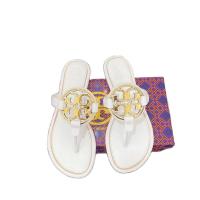 ราคา Tory burch HongKong TORY BURCH TB leather flat bottom soft womens flip flops (20602464996)