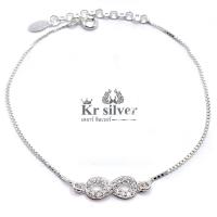 ราคา Kr silver สร้อยข้อมือเงินแท้ อินฟินีตี้ infinity8 ฝังเพชรcz รายละเอียด ยาว 6 5 7 5 นิ้ว ปรับสั้นยาวได้ (9578469567)