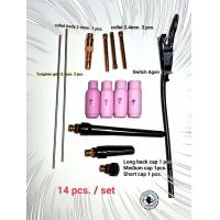 ราคา TIG ARGON ชุดอะไหล่หัวเชื่อม อาร์กอน ถ้วยเซรามิก Nozzle gas เครื่องเชื่อมไฟฟ้า ตู้เชื่อมไฟฟ้า สายเชื่อมไฟฟ้า 14 ชิ้น ชุด (10697167262)