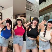 ราคา เสื้อกล้าม แขนเว้า เว้าลึกเซ็กซี่มาก เสื้อผ้าสาวอวบอ้วน พัสไซส์ ไซส์ใหญ่ (19398240331)