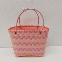 ราคา กระเป๋าสาน เส้นพลาสติกสาน กระเป๋าสานเส้นพลาสติก กระเป๋าถือ THE STAR ตอกหมุด กว้าง13ยาว25สูง23cm วัดจากขอบปากตะกร้า (12573279815)