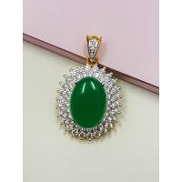 ราคา C067 จี้ไหมทองทรงกลม จี้เพชร งาน CZ แท้ (21337995315)